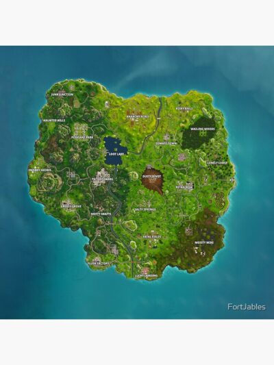 Alternative view of Battle Royale Map Chapter 1 Season 4 Shower Curtain